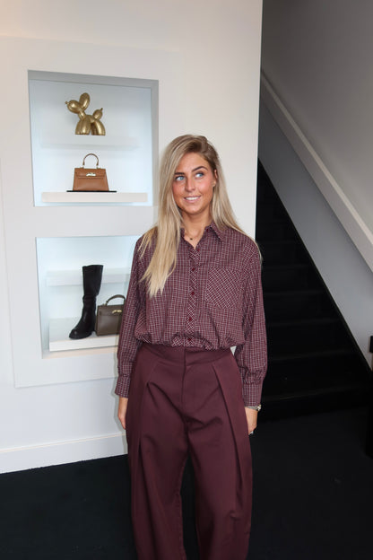 Charlie Check Blouse Bordeaux 5745
