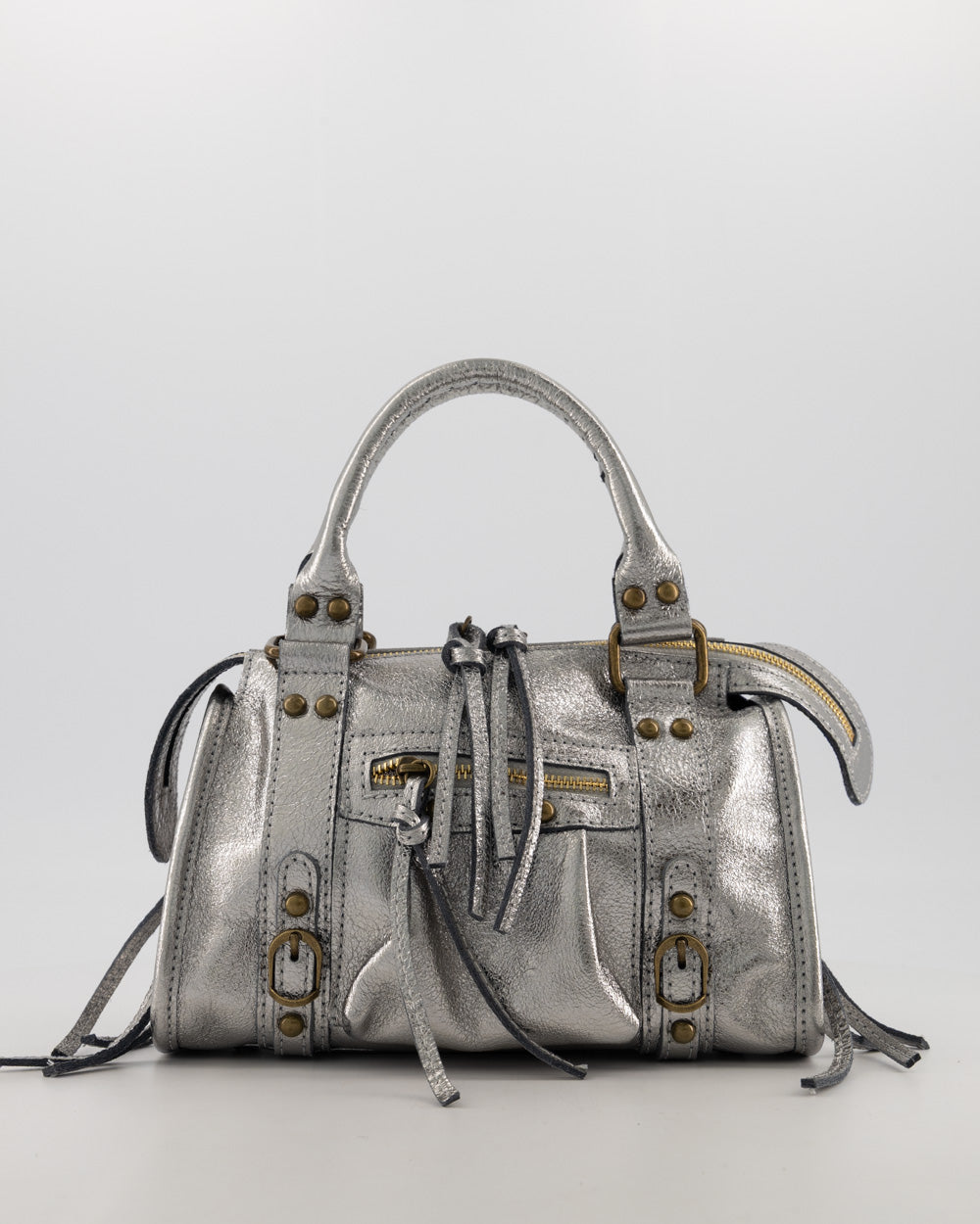 City Leather Bag Silver