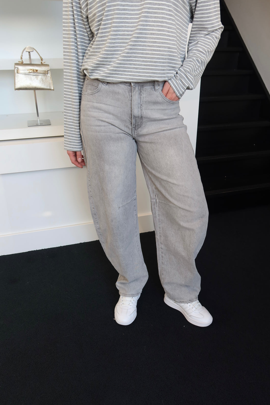 Laulia Balloon Jeans Grey 3361-5