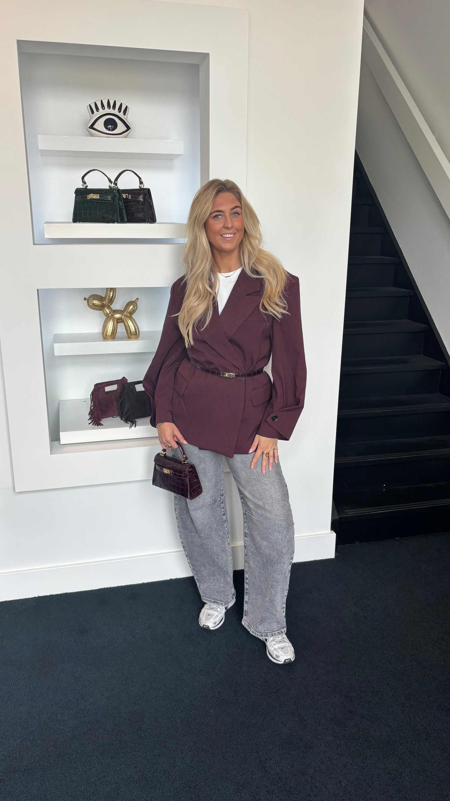 Statement Blazer Burgundy 25233