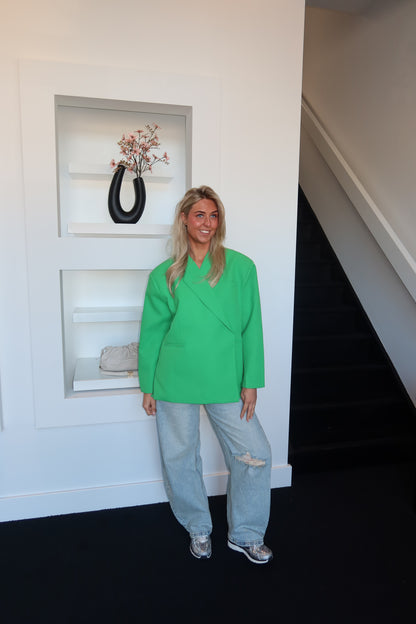 Lola Oversized Boxy Blazer Grass Green