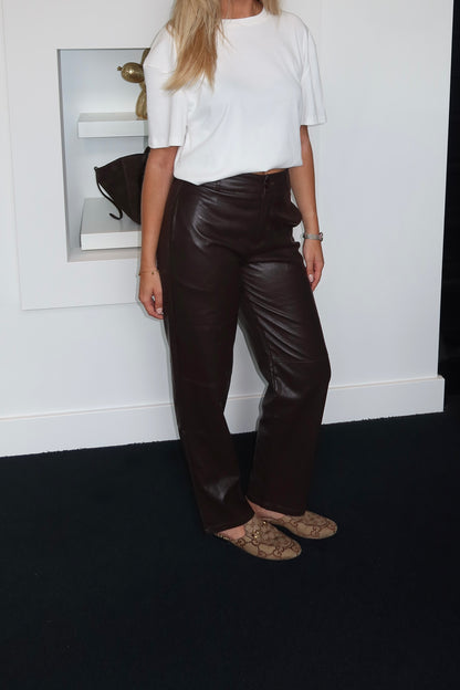 Kiek Leather Pants Coffee