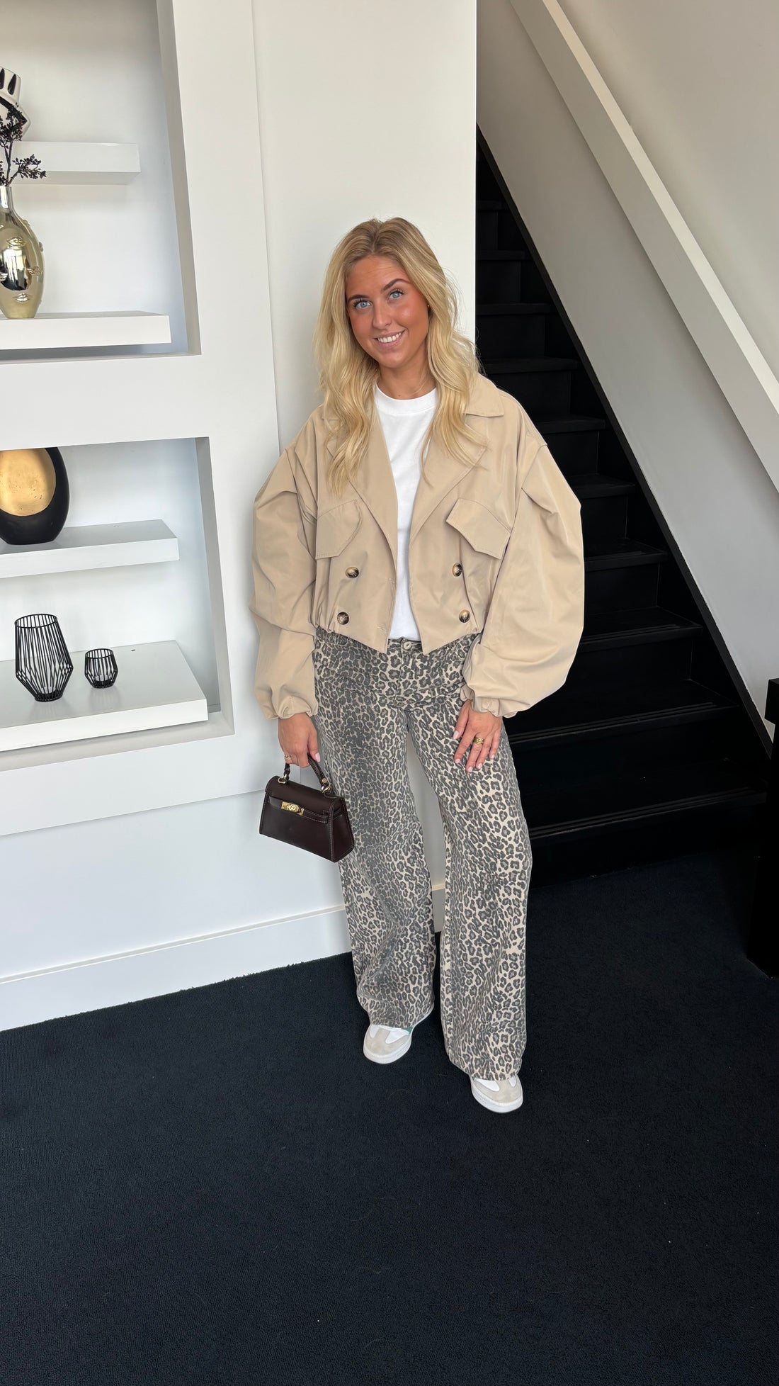 Cropped Trench Coat Beige 24275