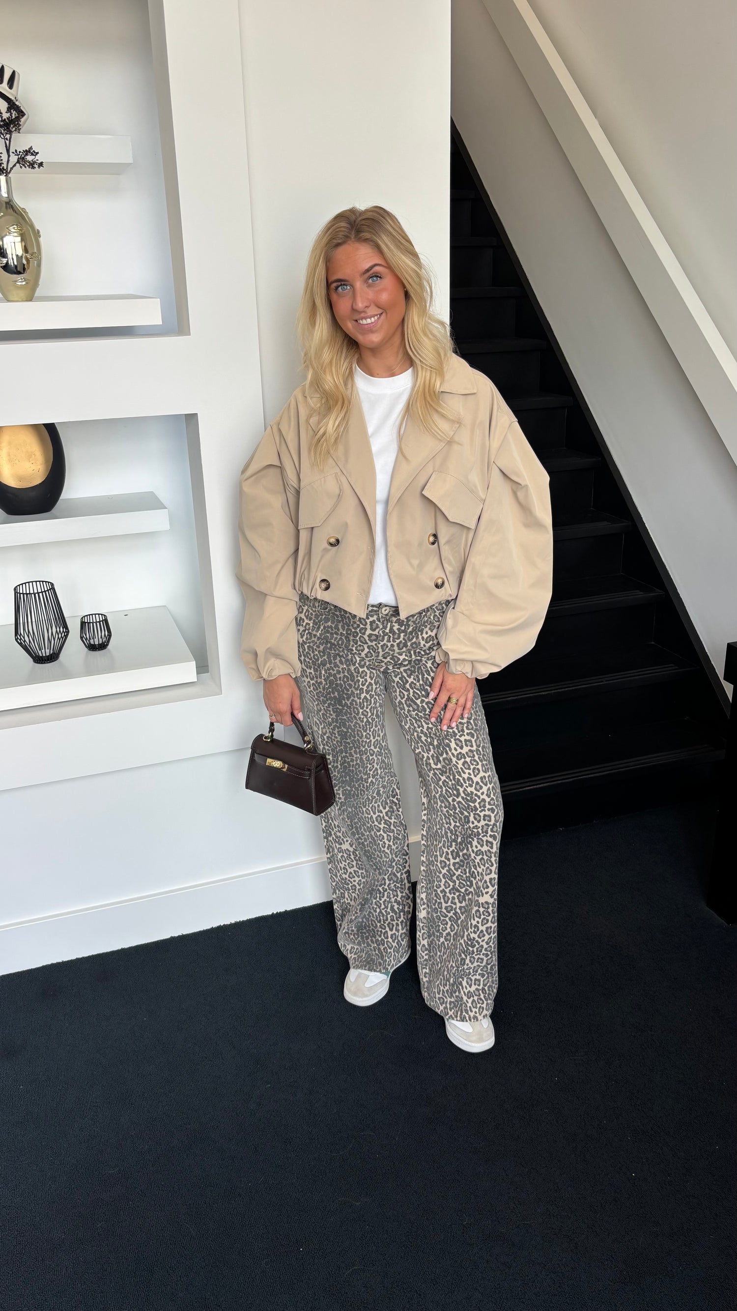 Cropped Trench Coat Beige 24275