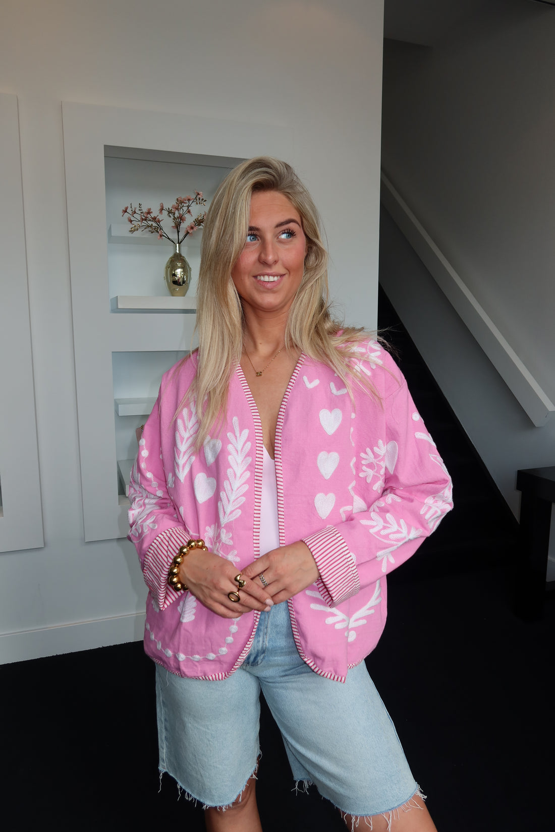 Signature One Jacket Pink White