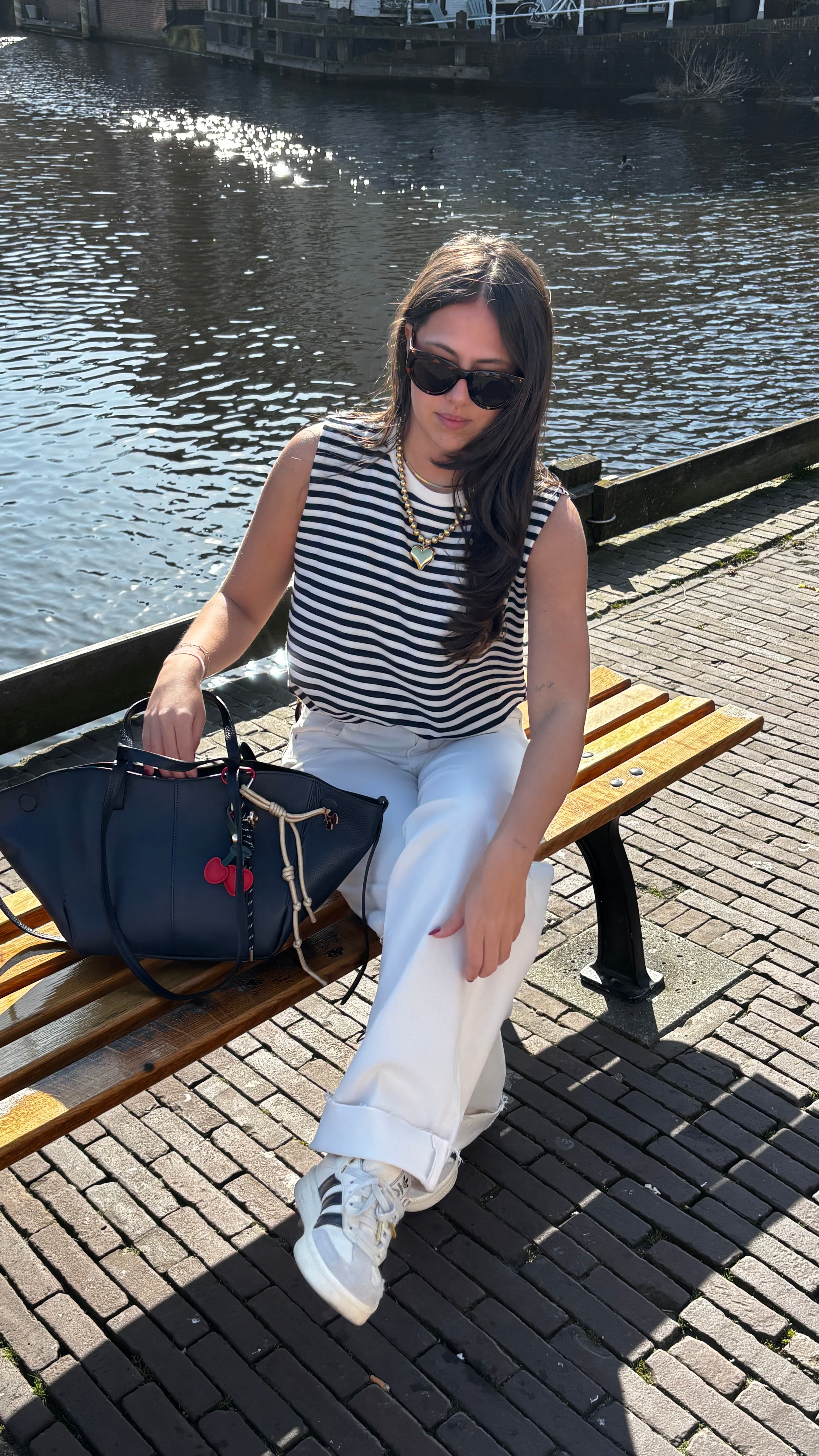 Striped Marine Top Navy 31958