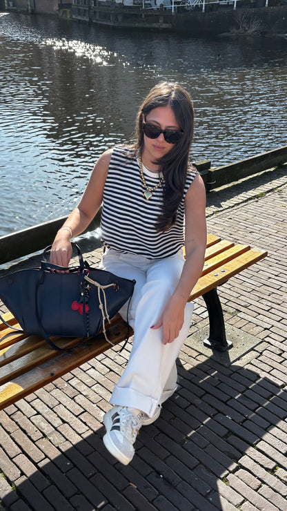 Striped Marine Top Navy 31958