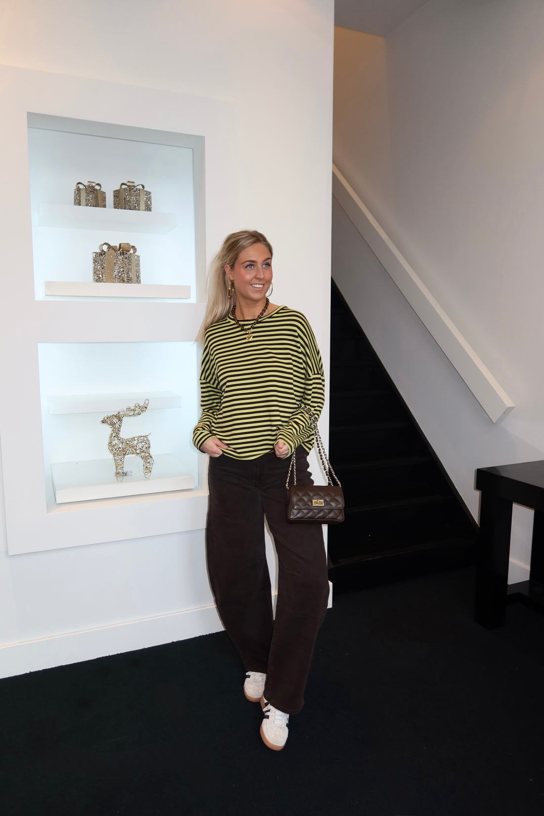 Striped Long Sleeve Choco Mint