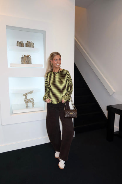 Striped Long Sleeve Choco Mint