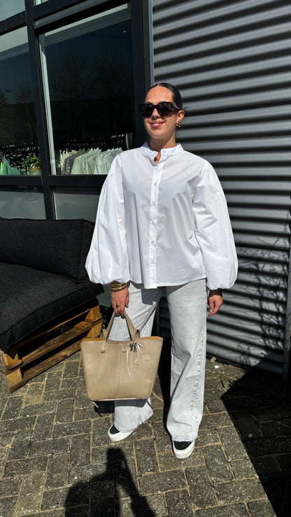 Claire Puff Blouse White