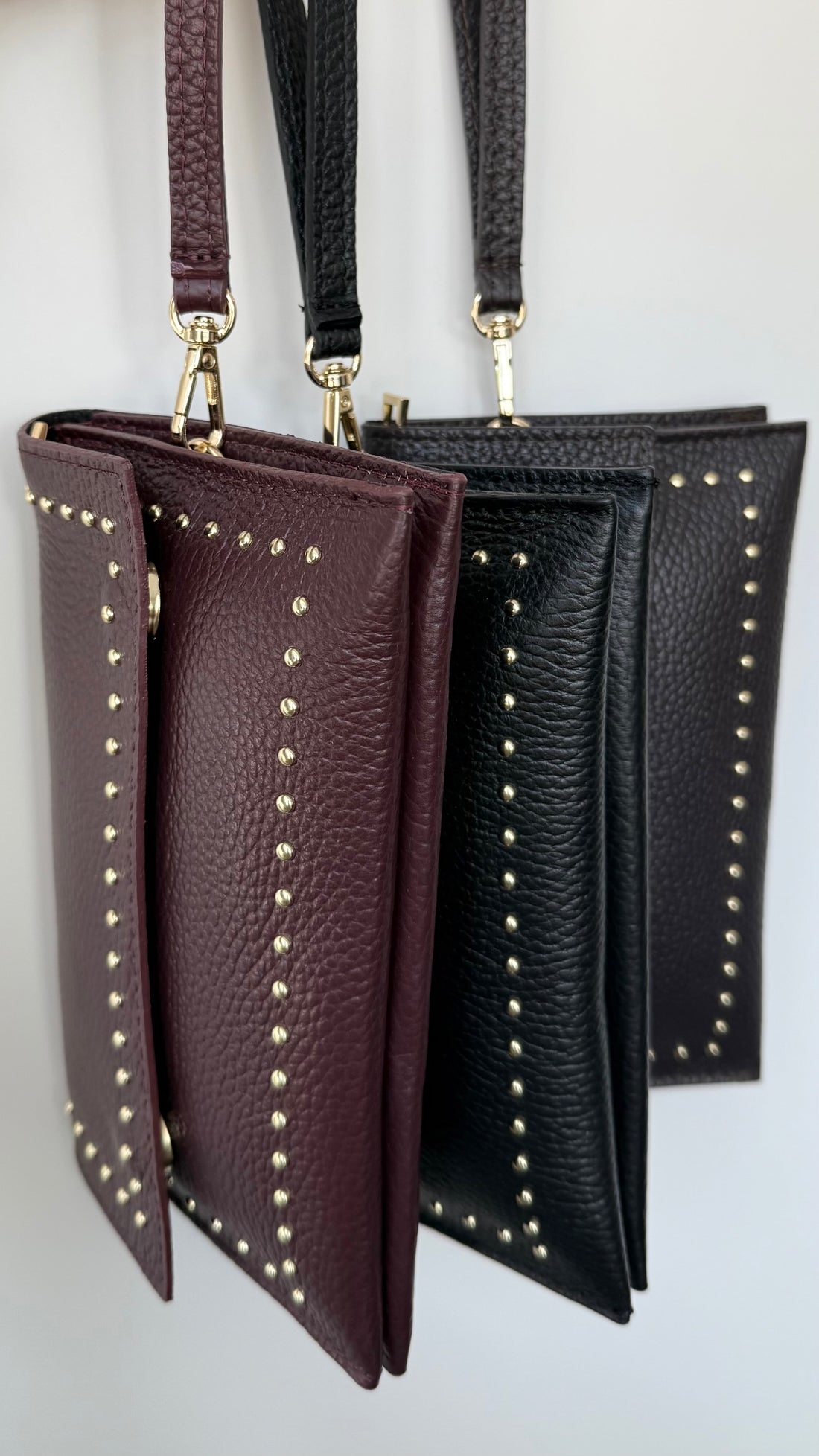 Studded Clutch Burgundy