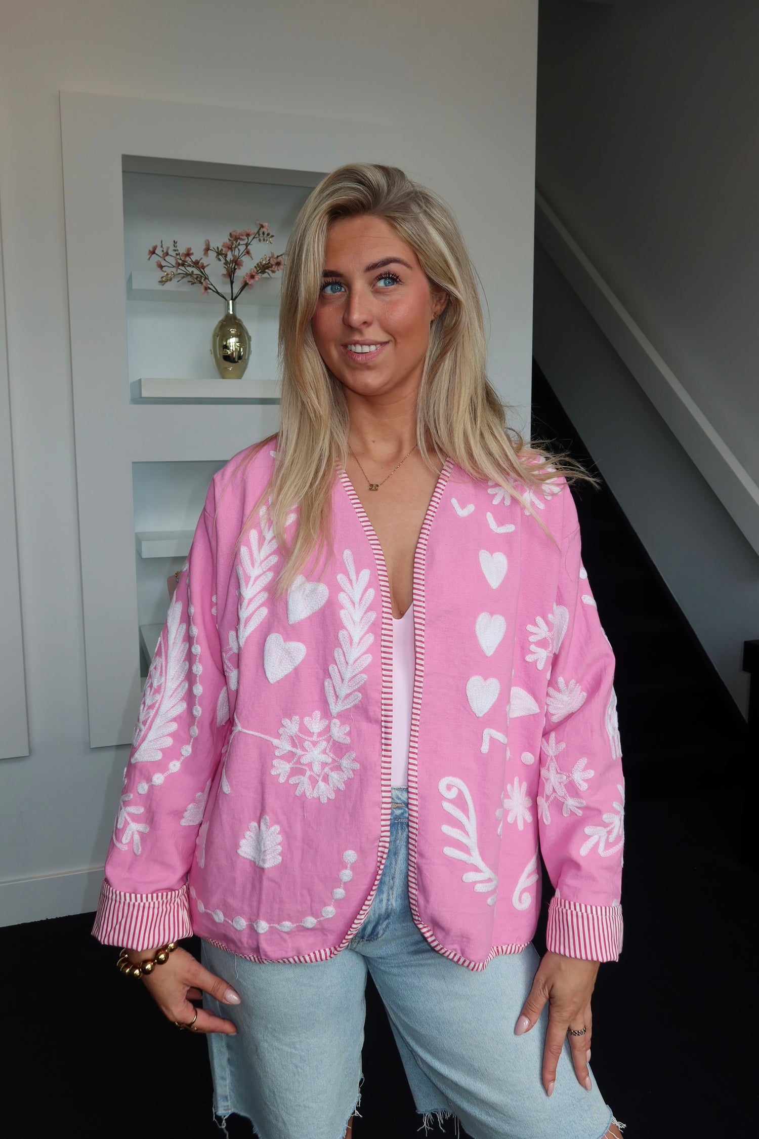 Signature One Jacket Pink White