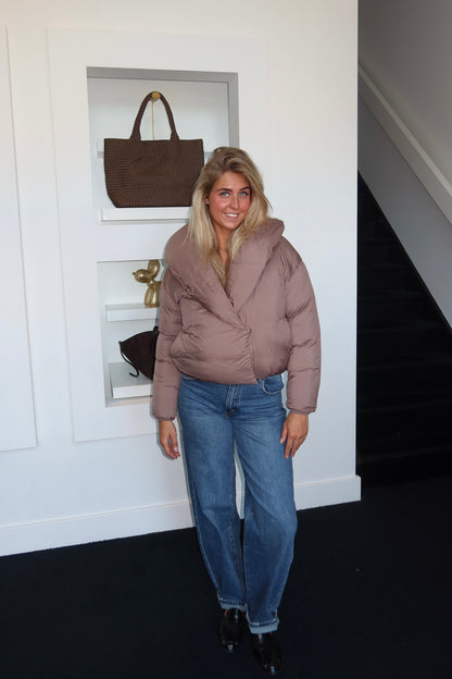 City Puffer Coat Taupe 7662