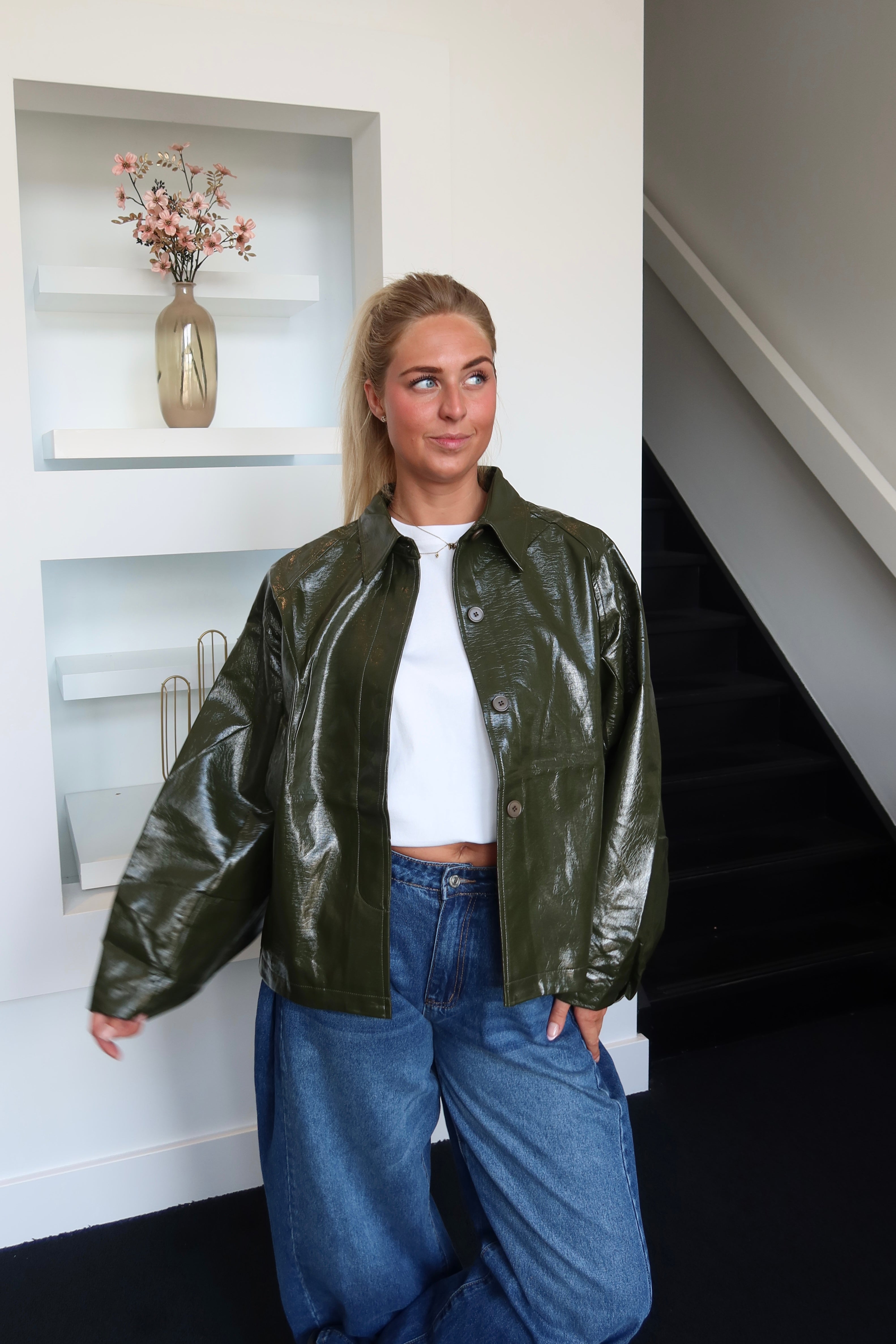 Eli Jacket Glossy Green