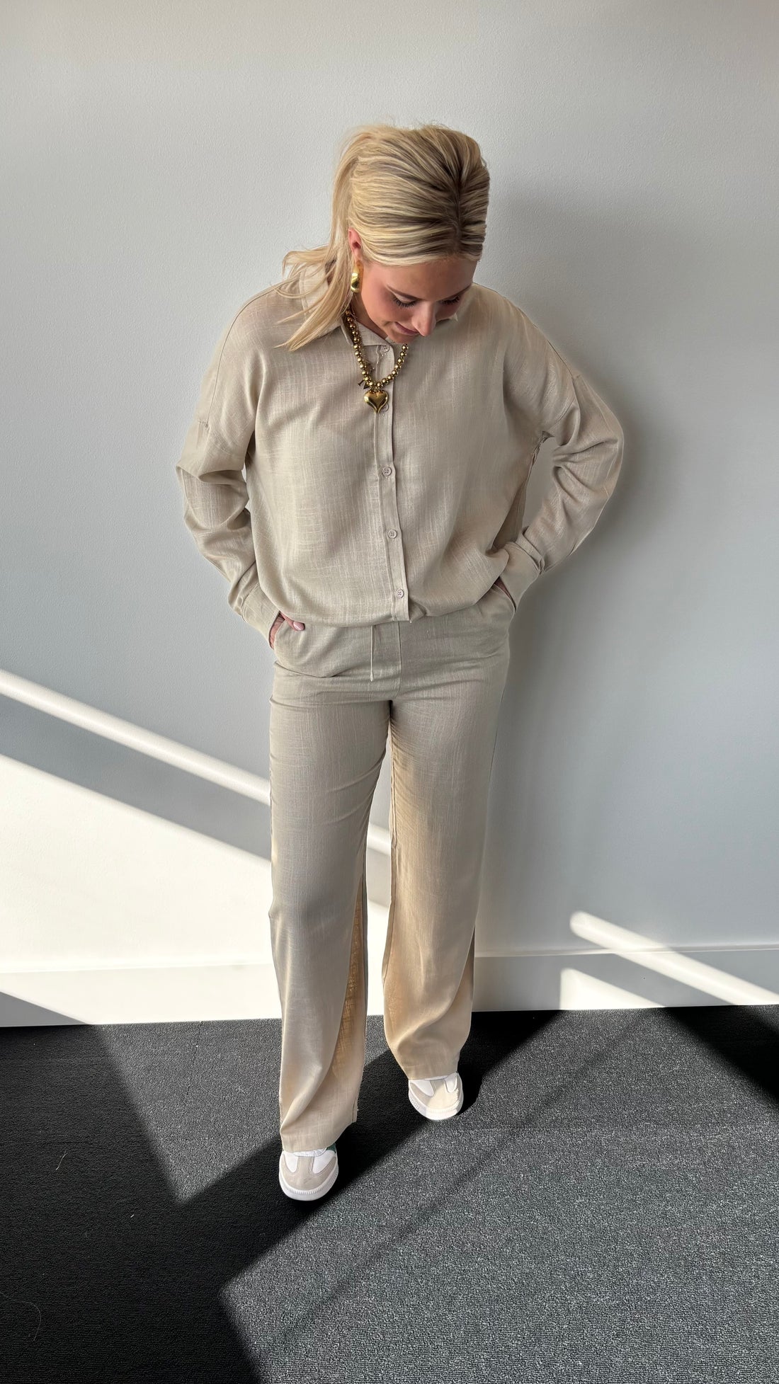 Paris Linnen Pantalon Beige 19474