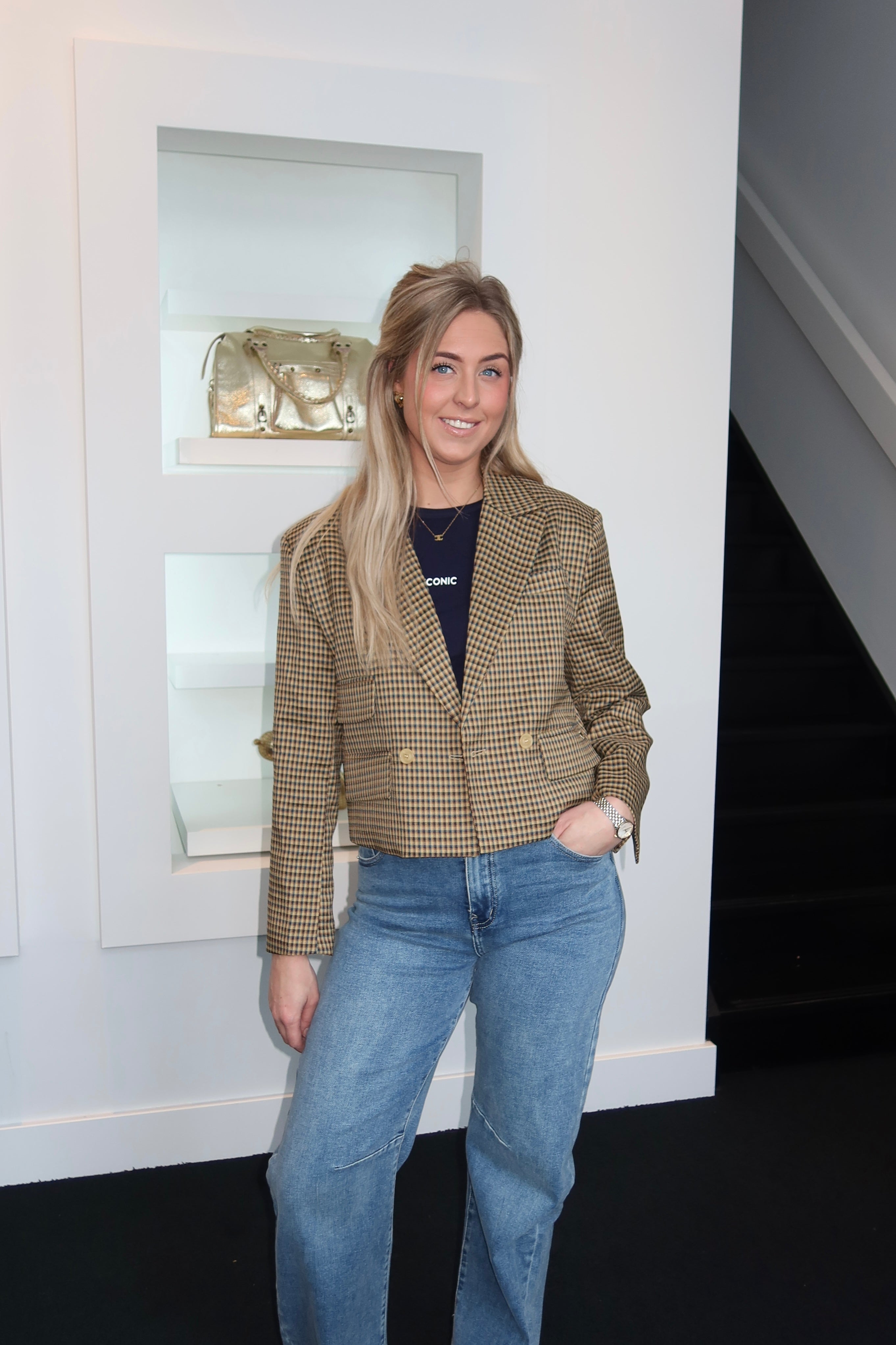 Donna Ambika Studio Cropped Blazer Yellow