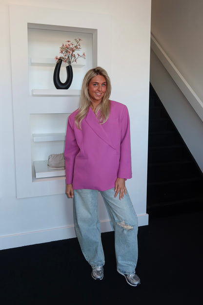 Lola Oversized Boxy Blazer Raspberry