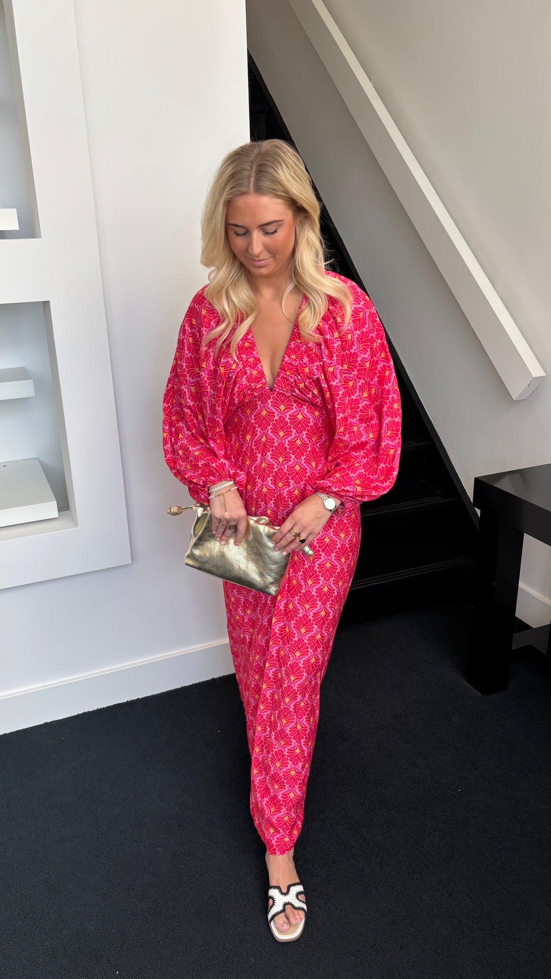 Margaritha Maxi Dress Pink (Print)