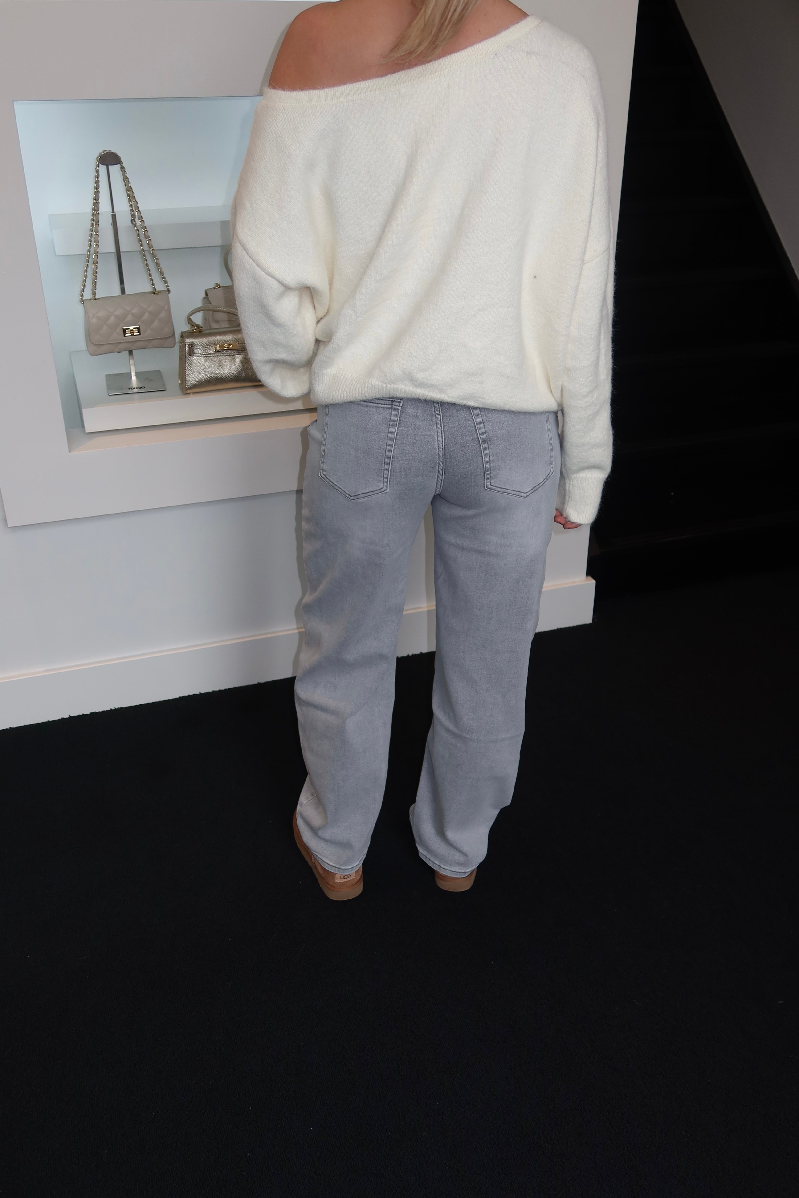 Laulia Barrel Fit Light Grey Jeans 6069-2