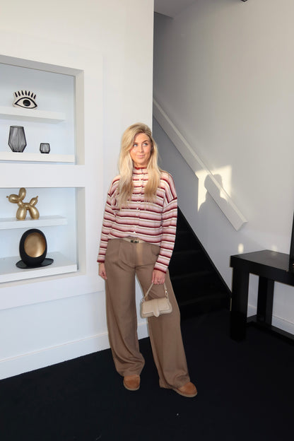 Striped Cardigan Bordeaux 122