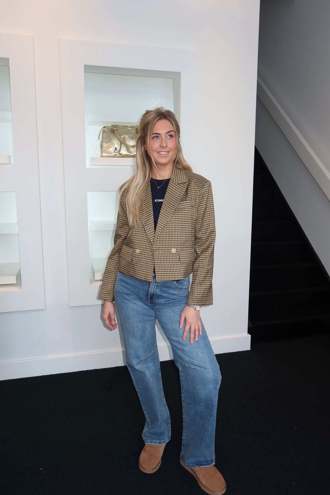 Donna Ambika Studio Cropped Blazer Yellow