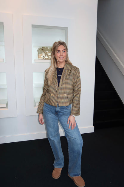 Donna Ambika Studio Cropped Blazer Yellow