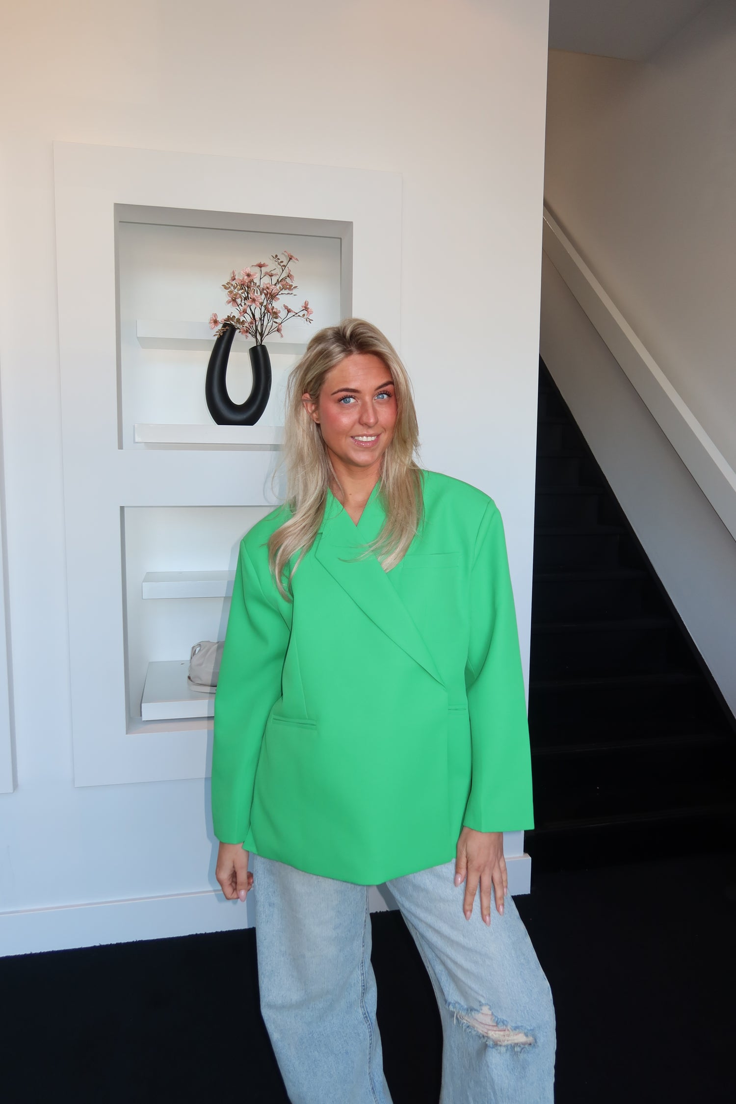 Lola Oversized Boxy Blazer Grass Green