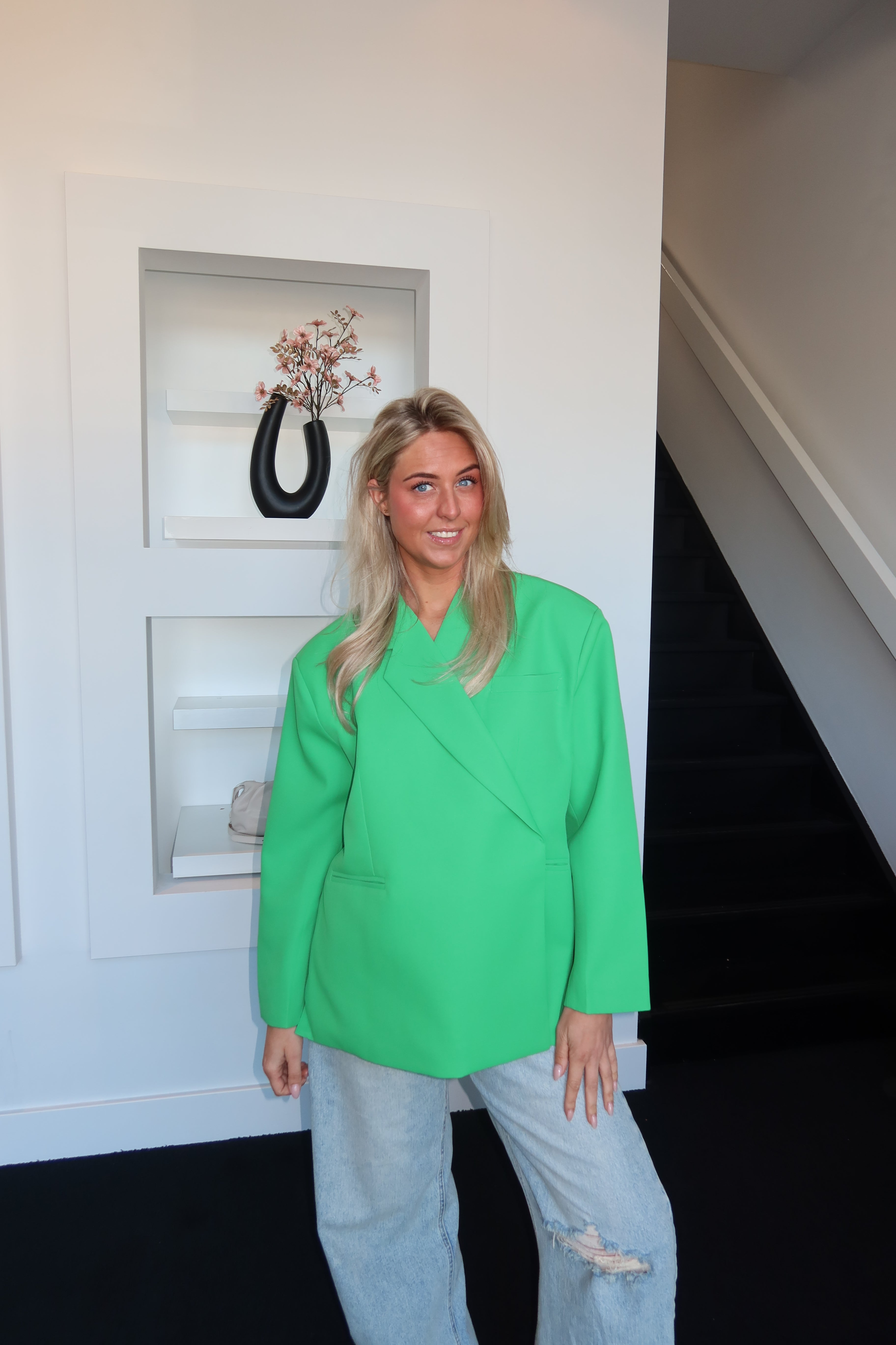 Lola Oversized Boxy Blazer Grass Green