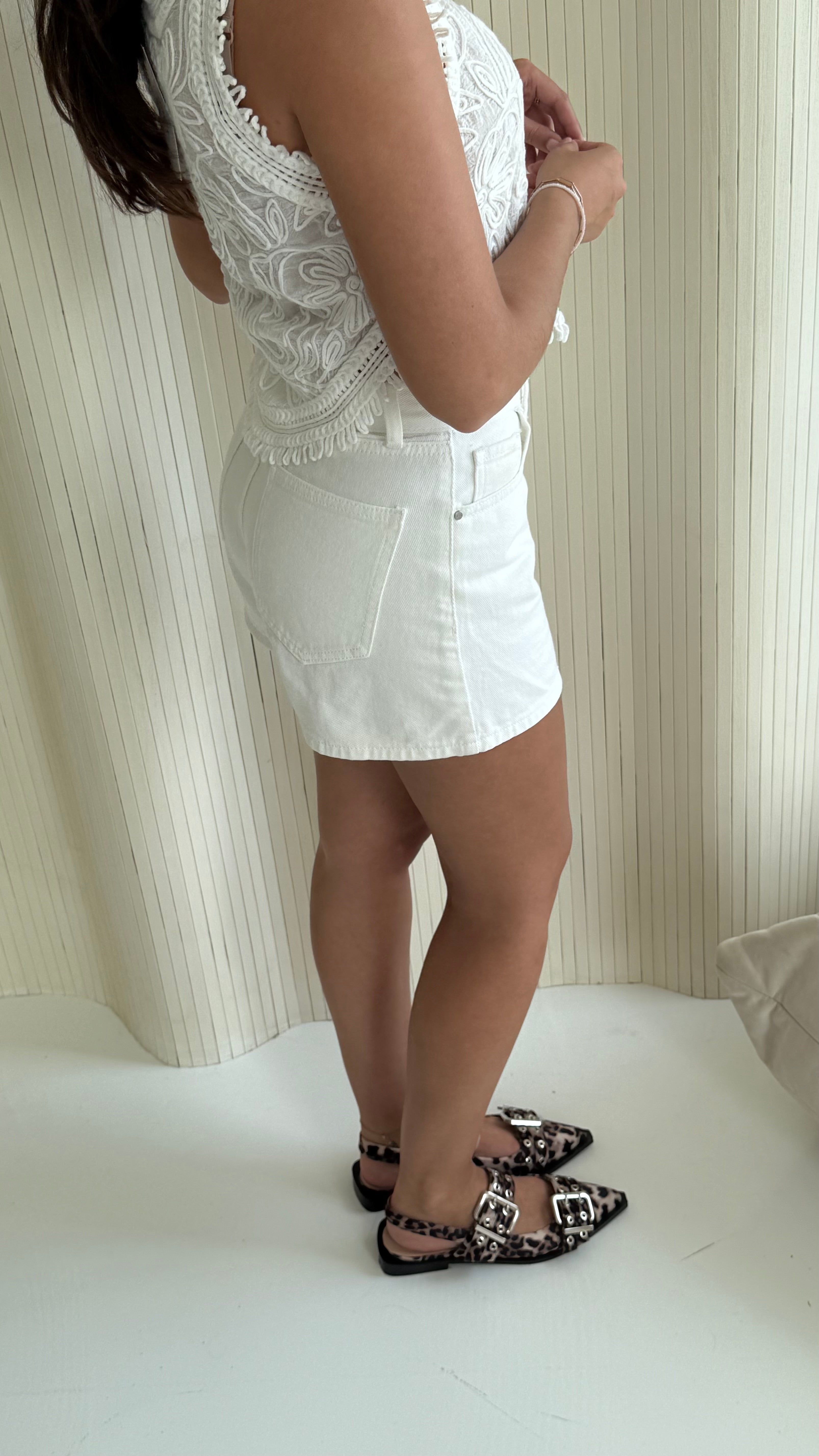 Salted Denim Short White 2385