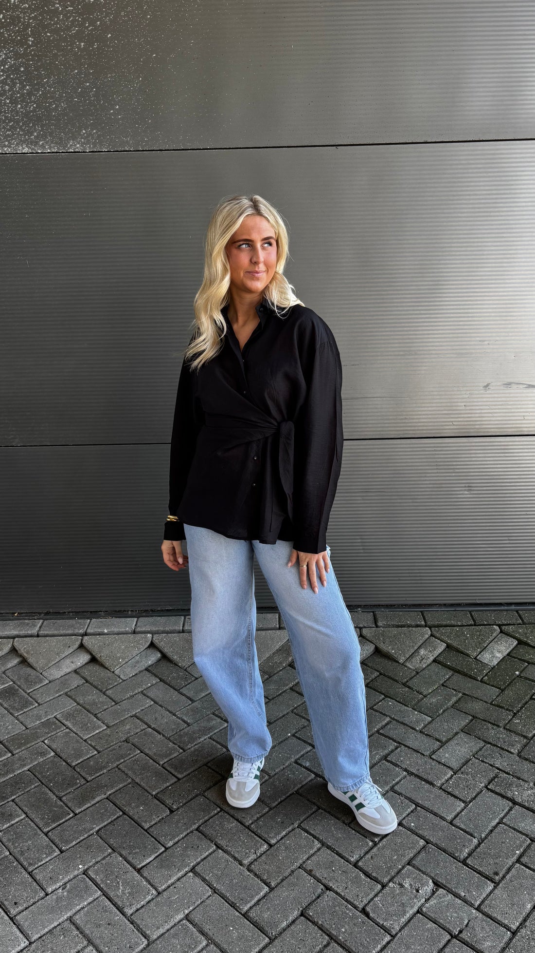 Ayla Knotted Blouse Linnen Black 812
