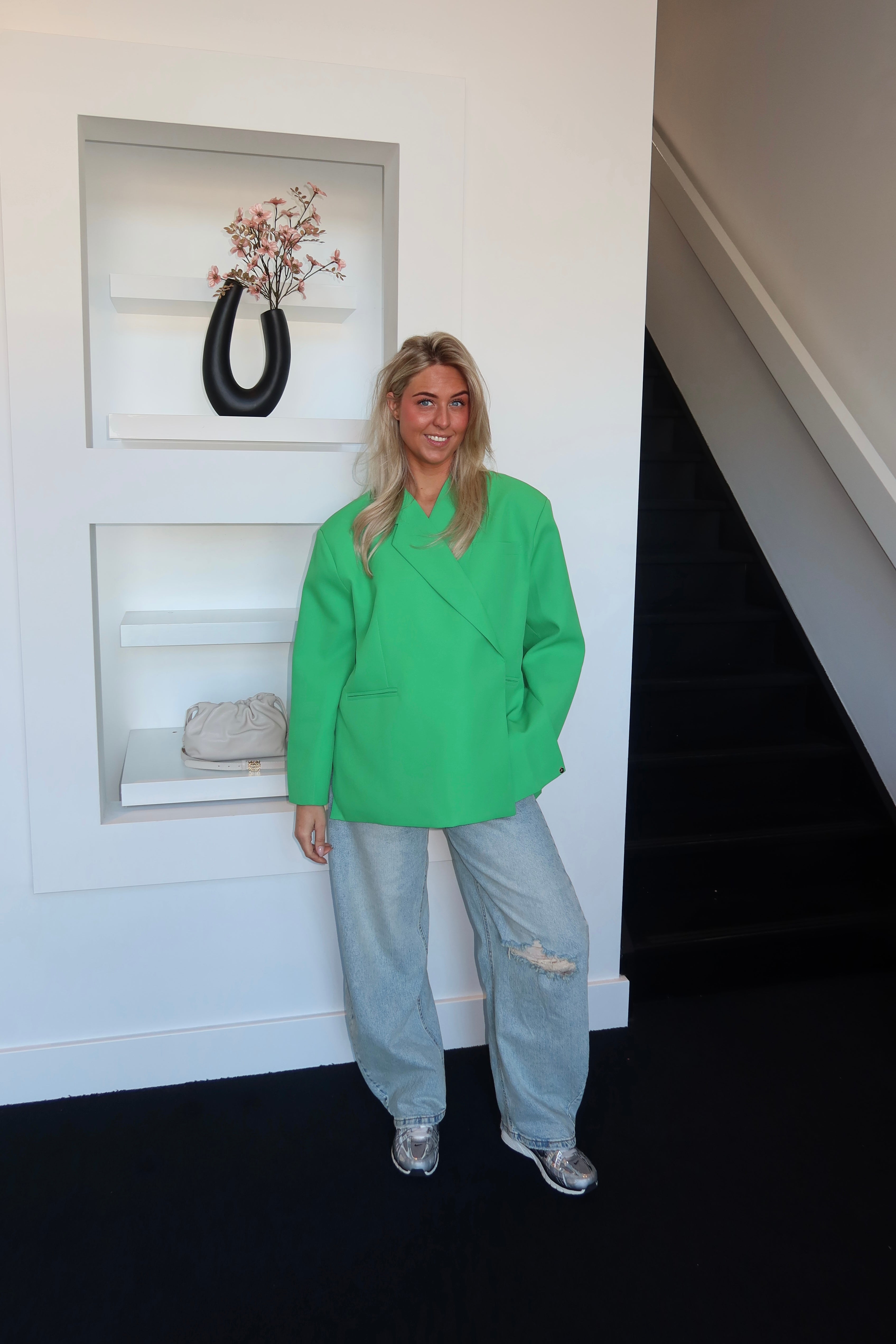 Lola Oversized Boxy Blazer Grass Green