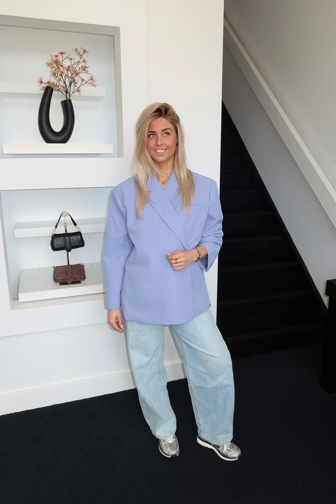 Lola Oversized Boxy Blazer Lavender
