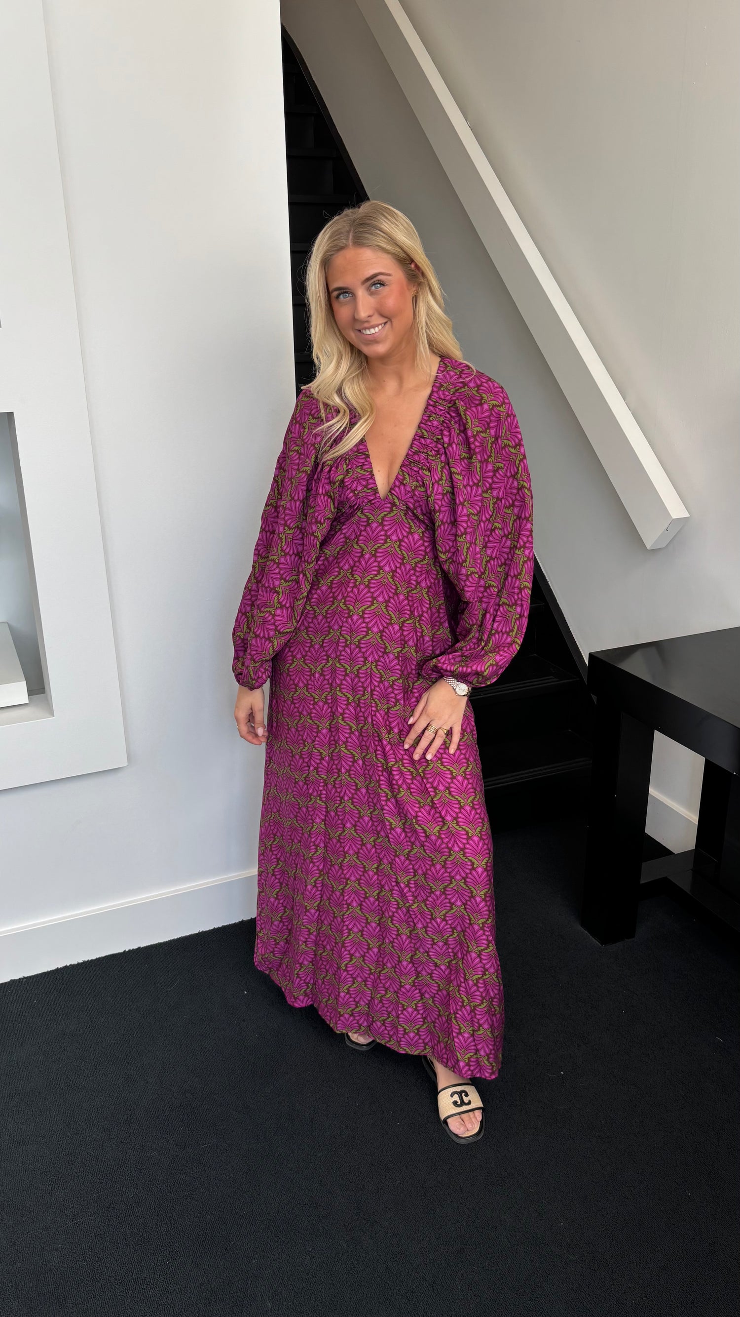 Margaritha Maxi Dress Purple (Print)