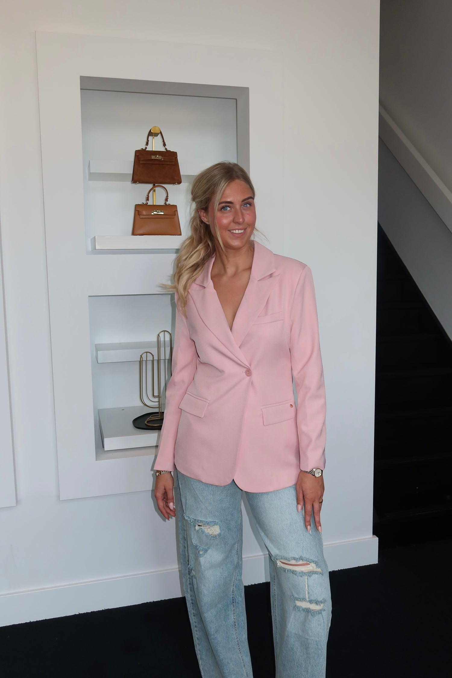 Ine Shaped Blazer Pink