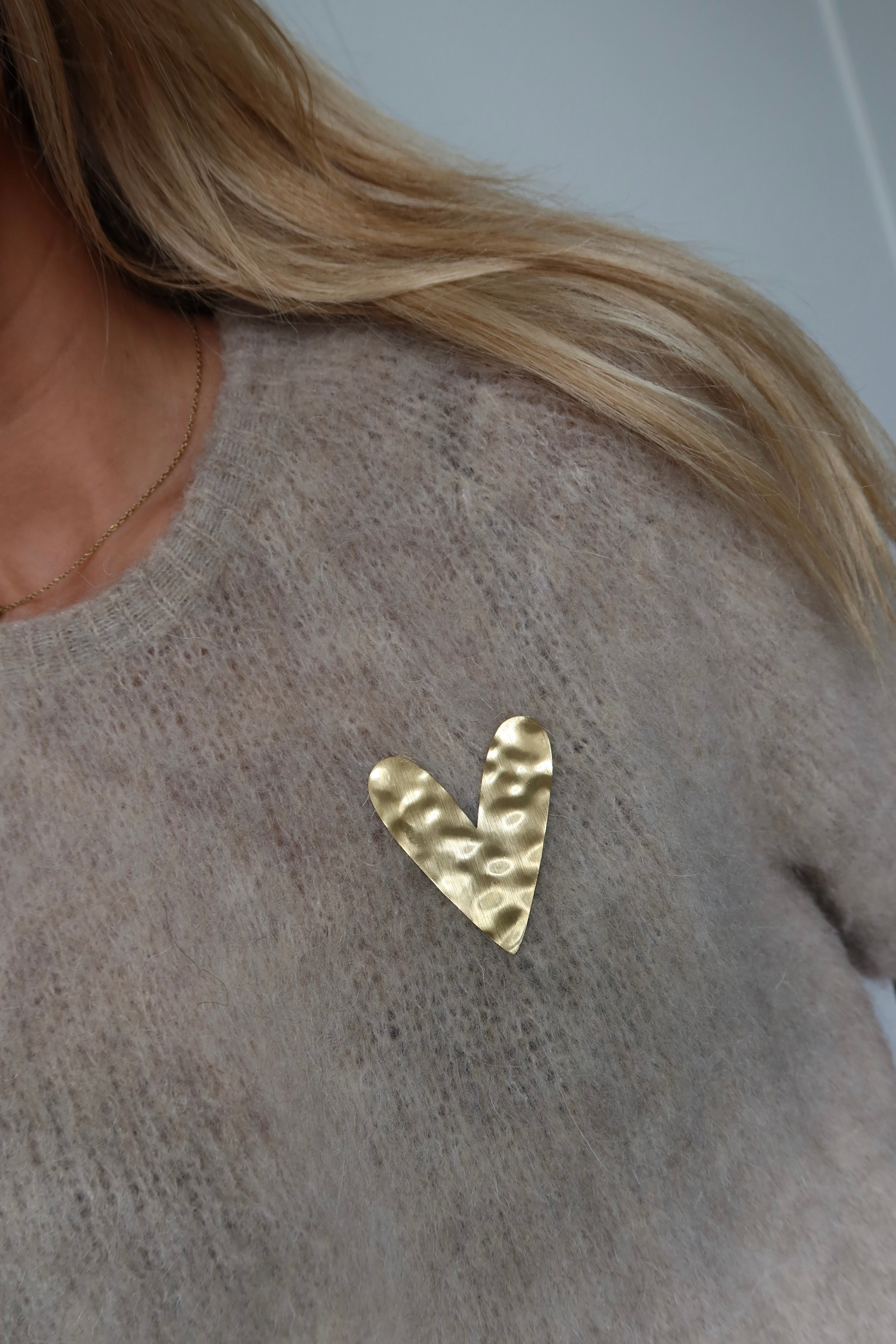 Statement Heart Broche Gold