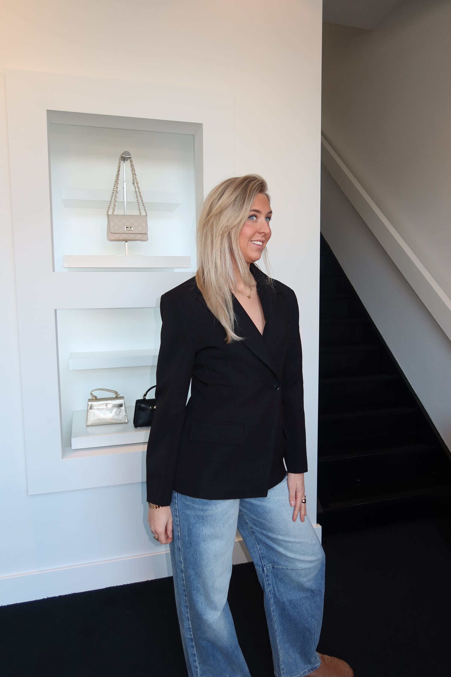 Shaped Blazer Black 3182