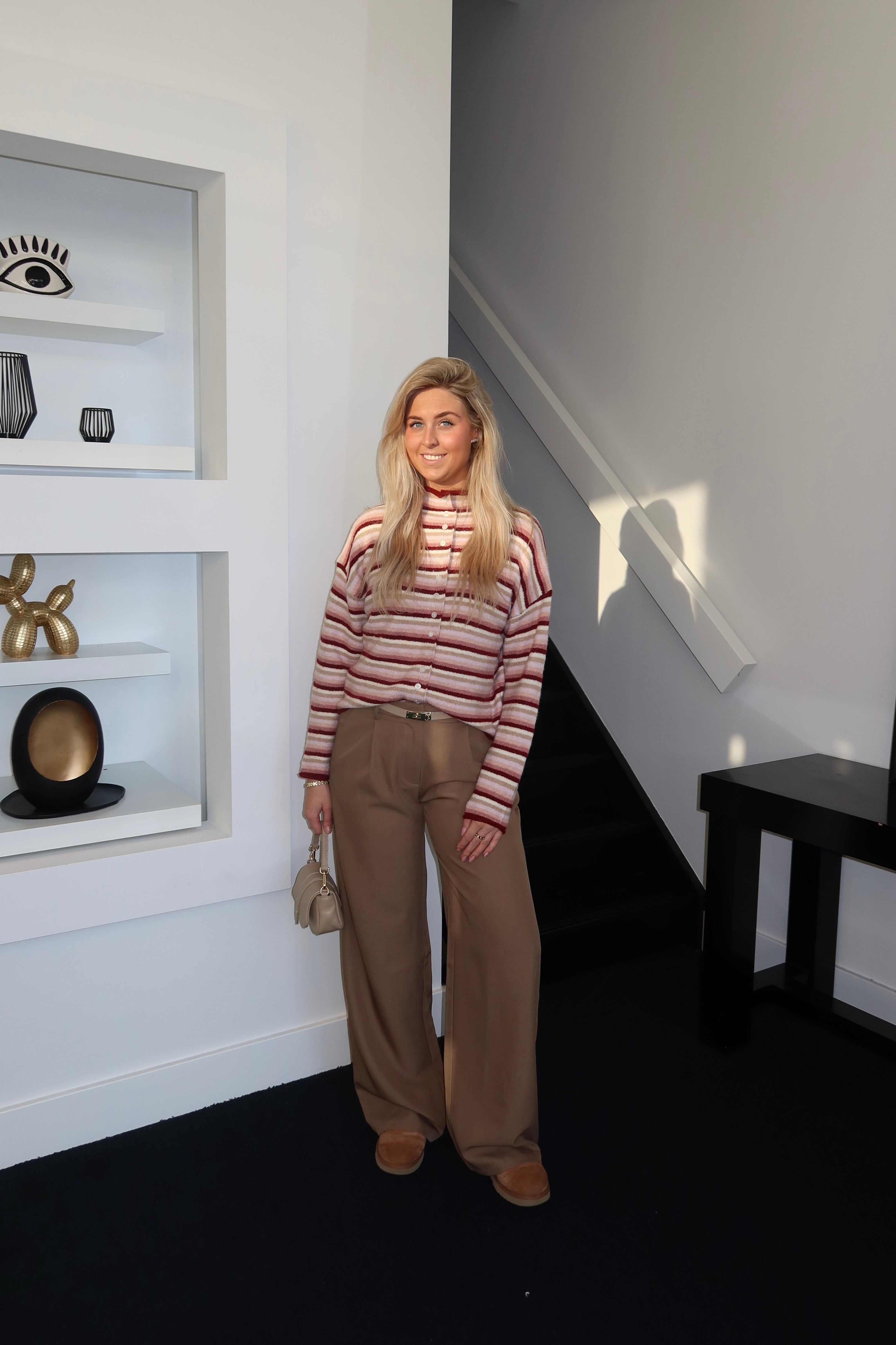 Striped Cardigan Bordeaux 122