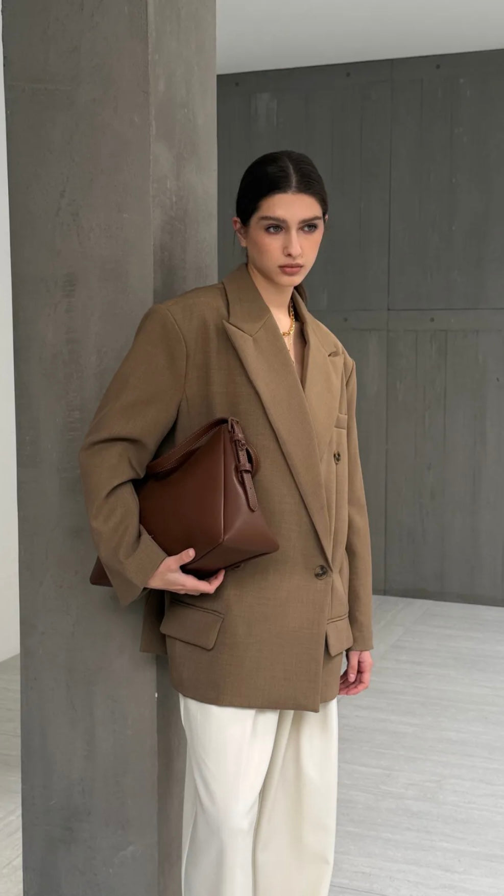 Oversized Iconic Blazer Taupe 25262