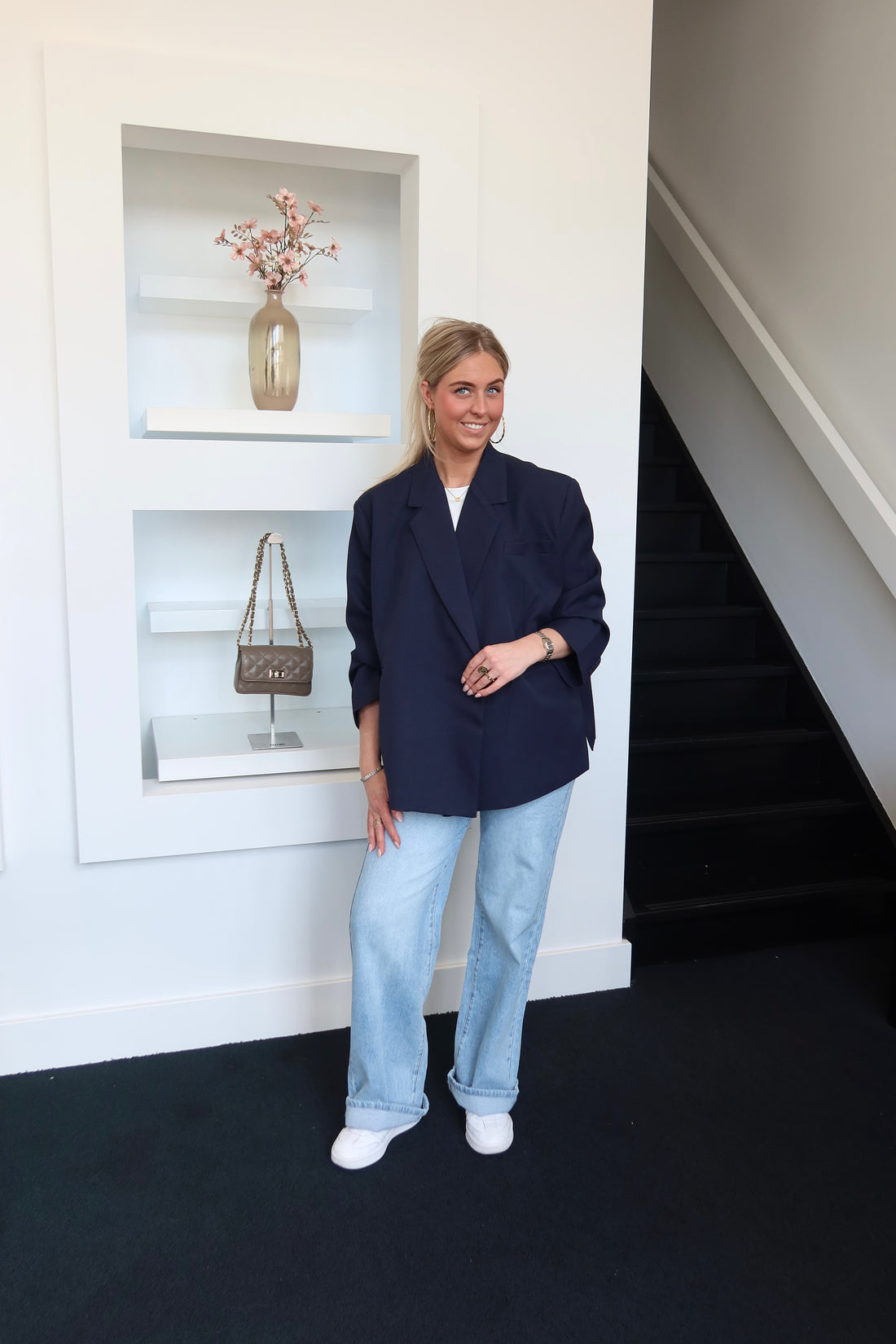 Lola Oversized Boxy Blazer Marine Blue