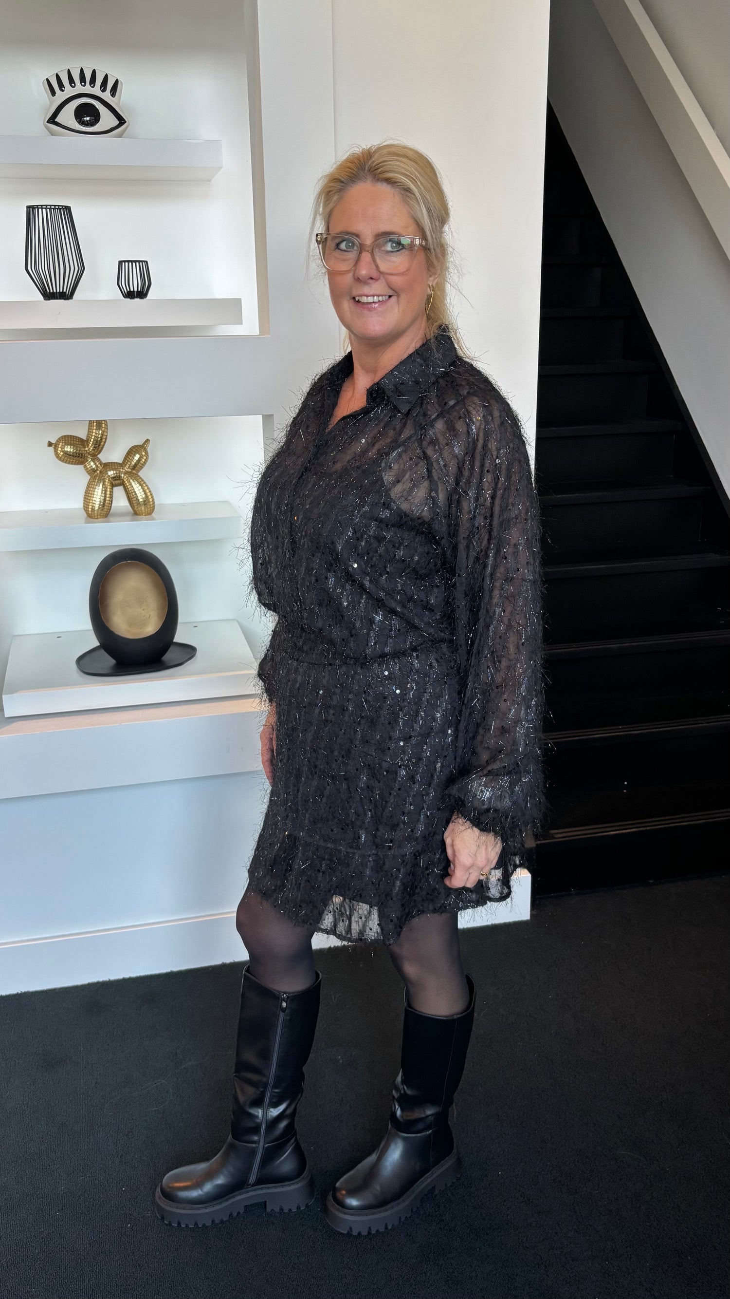 Feather Blouse Black 93164