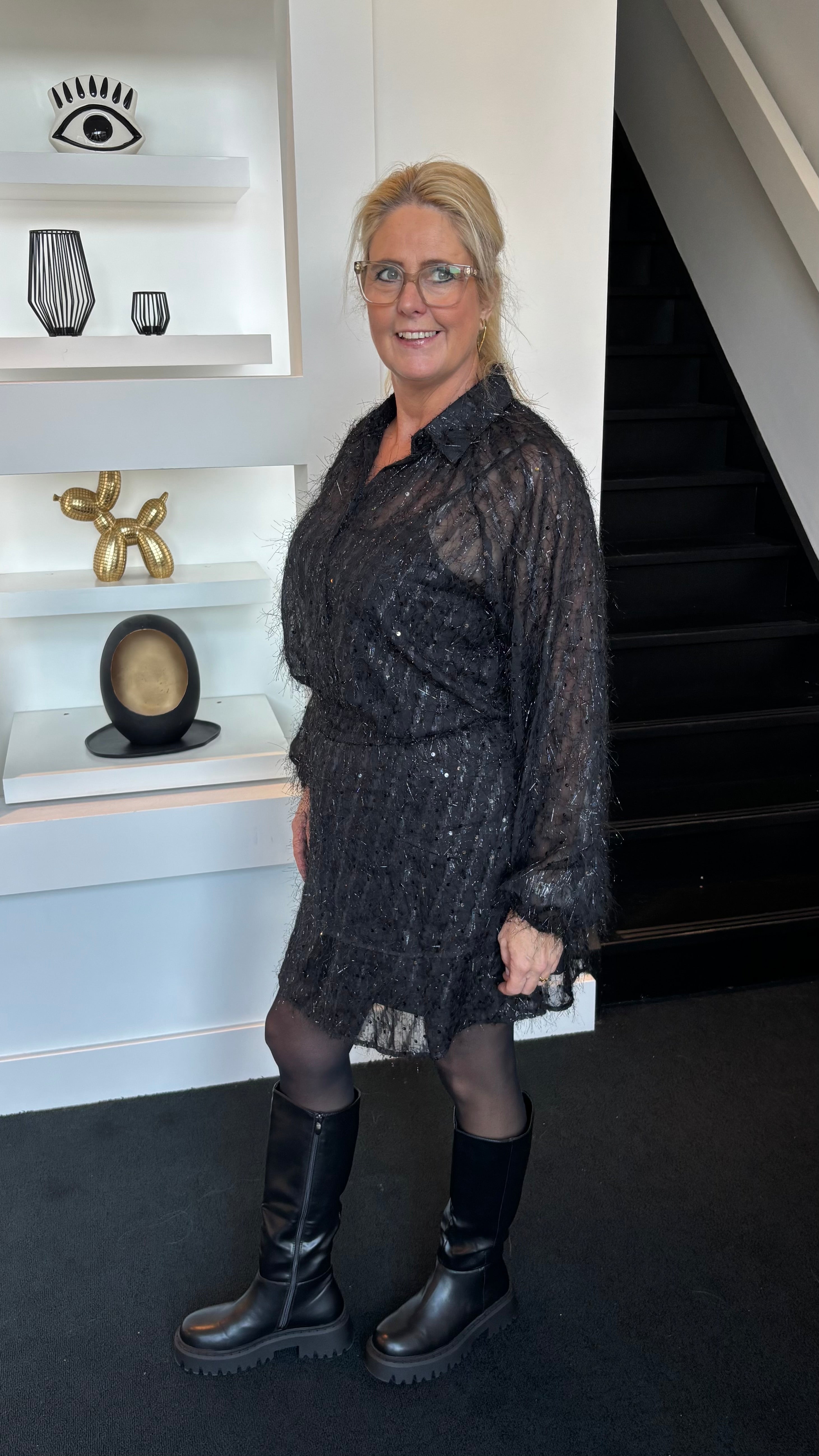 Feather Blouse Black 93164