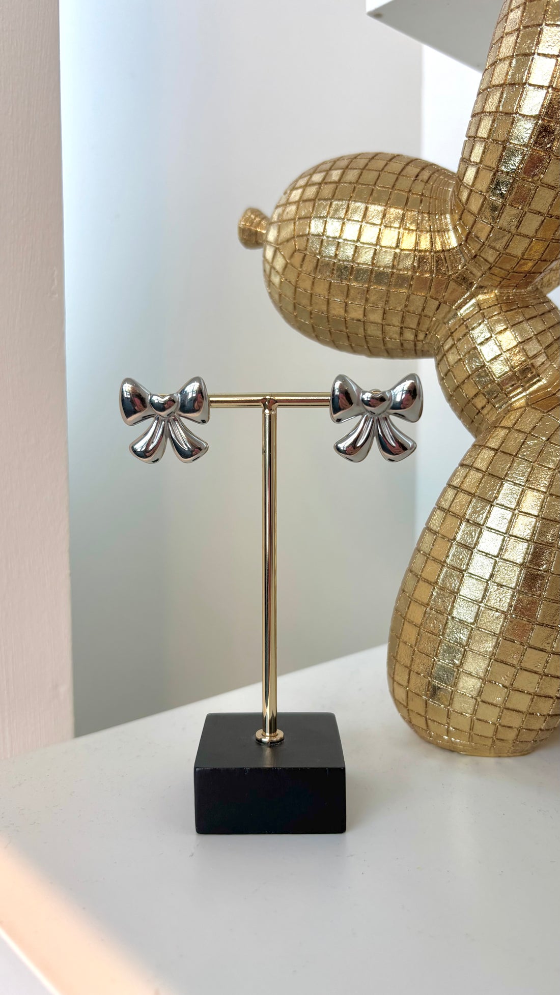Statement Bow Earrings Silver