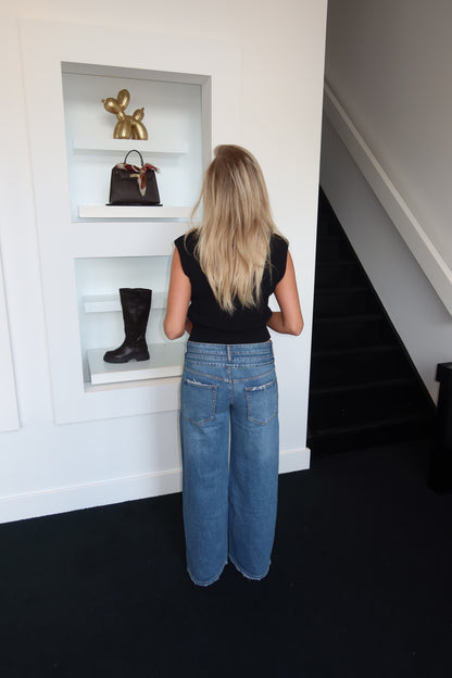 QH Double Waist Button Jeans 5018-1