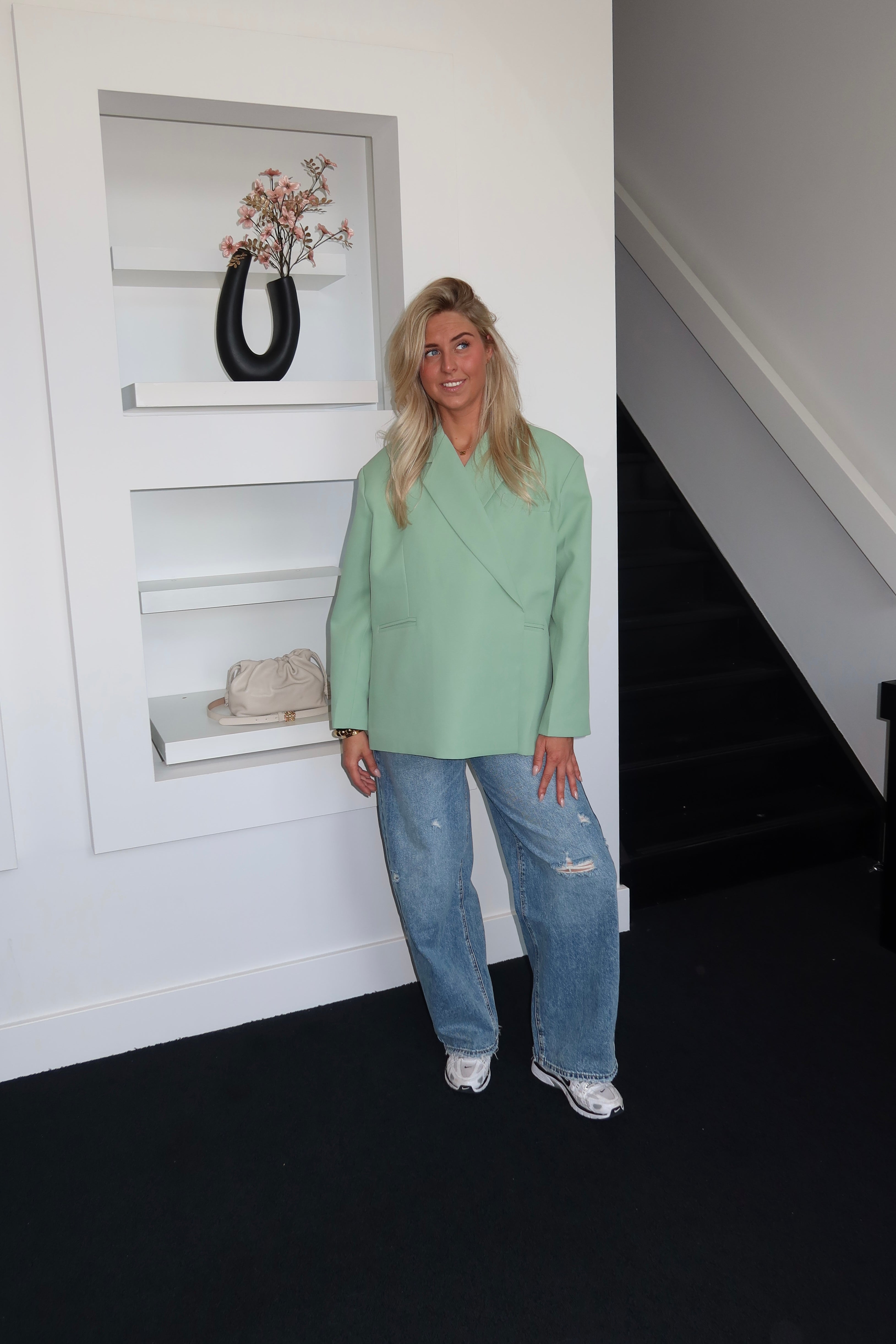 Lola Oversized Boxy Blazer Mint Green
