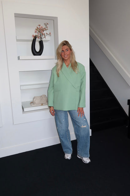Lola Oversized Boxy Blazer Mint Green
