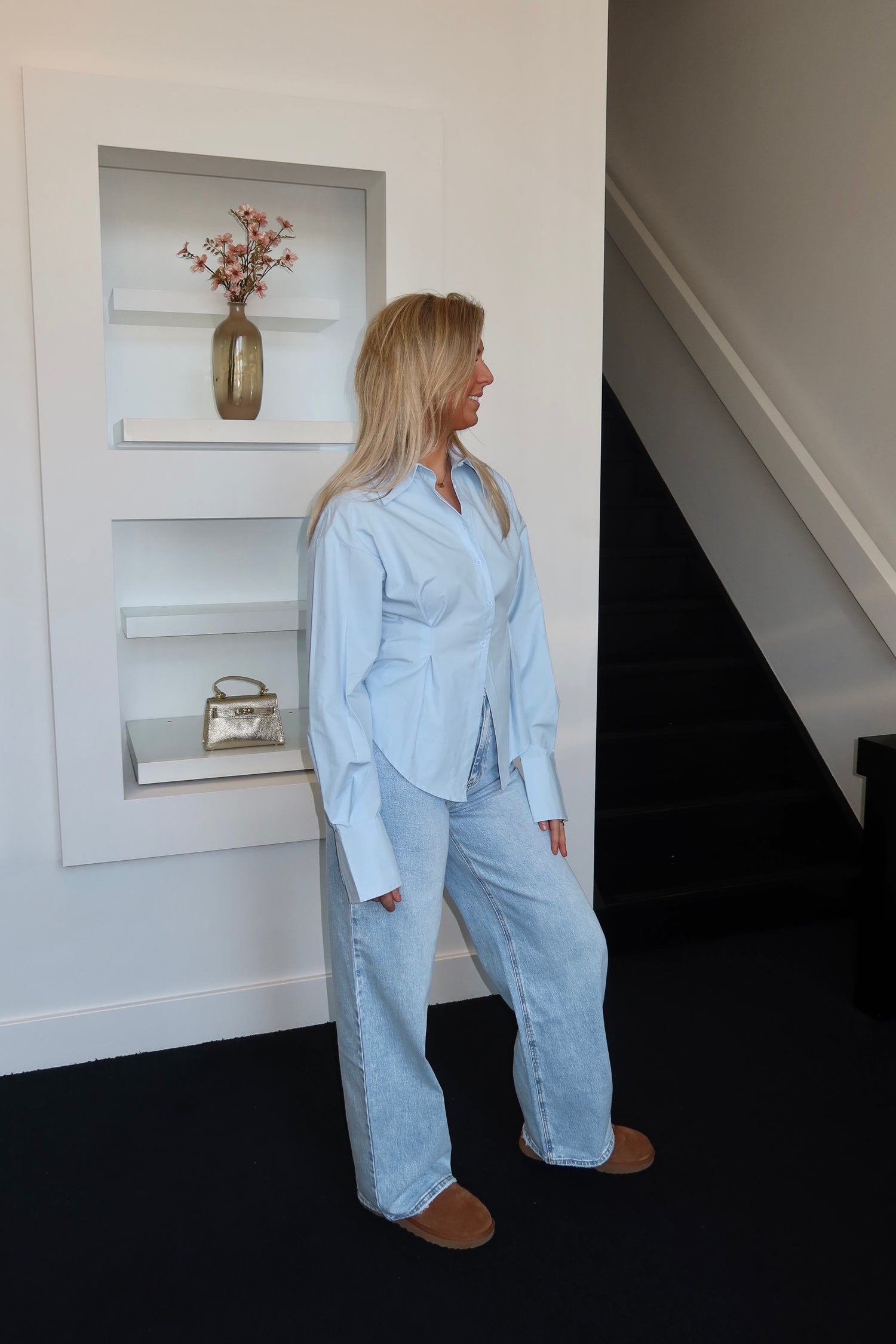 Iconic Bow Blouse Blue 13175