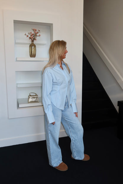 Iconic Bow Blouse Blue 13175