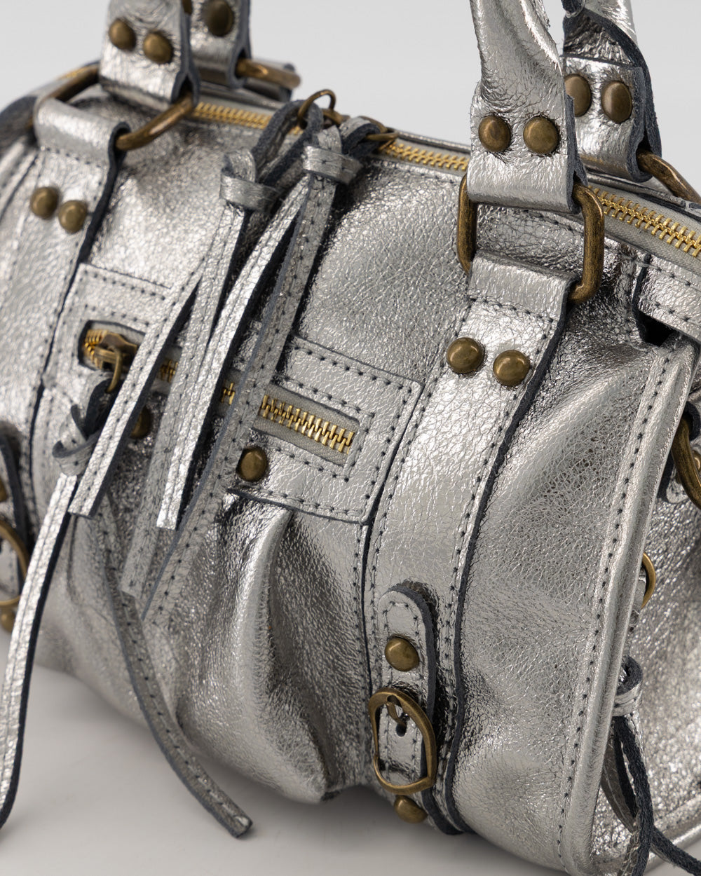 City Leather Bag Silver