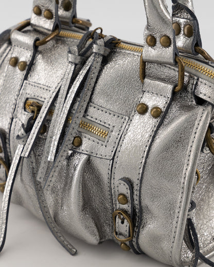 City Leather Bag Silver