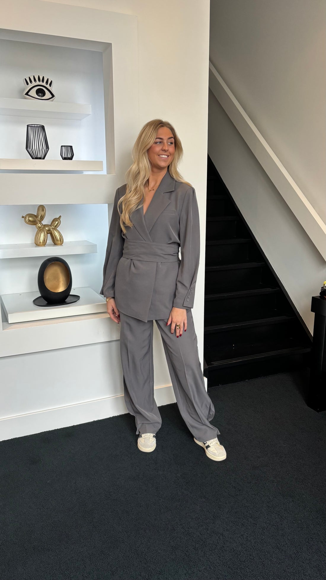 Pamela Belted Blazer Grey 24727